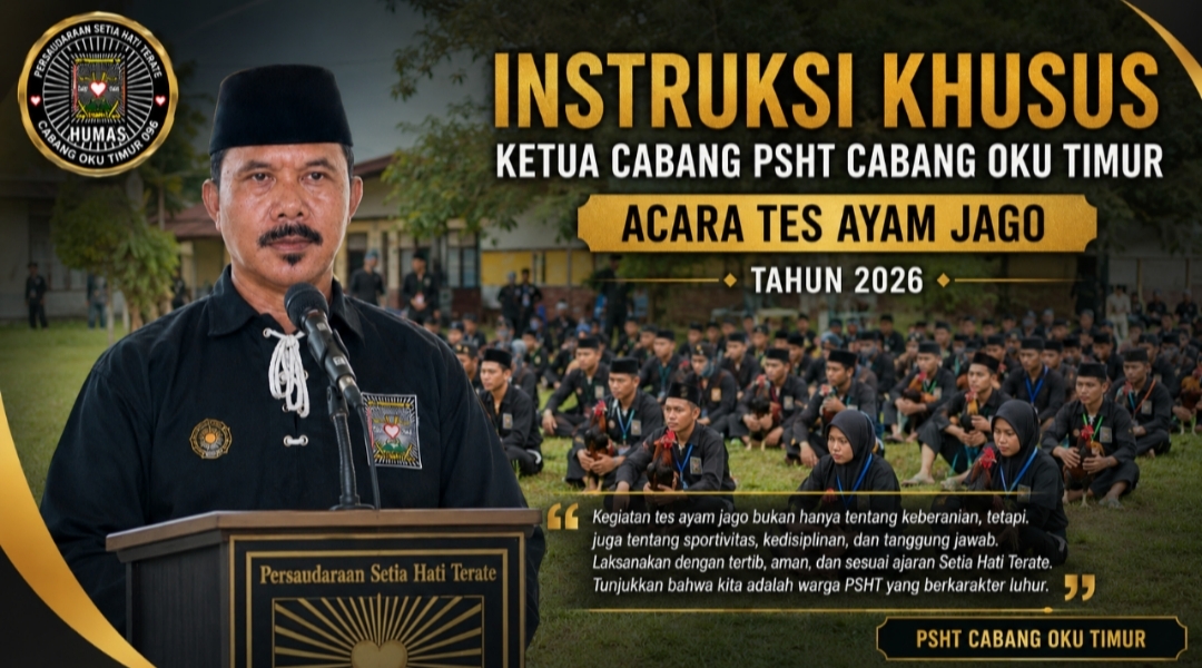 Instruksi Khusus Ketua Cabang PSHT Cabang OKU Timur Pusat Madiun Pada Acara Tes Jago 