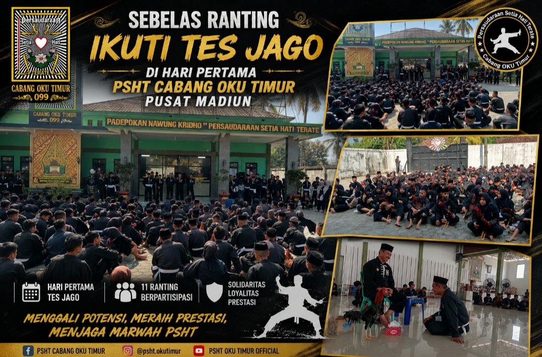 Sebelas Ranting Ikuti Tes Jago Di hari Pertama PSHT Cabang OKU Timur Pusat Madiun 